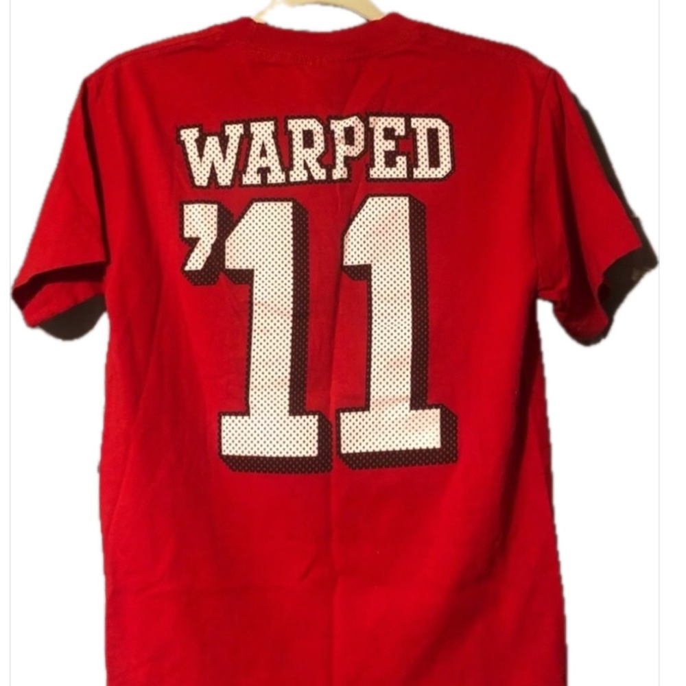 Vans Warped Tour 2011 tee red cotton streetwear 2-side “VANS / WARPED ‘11” small